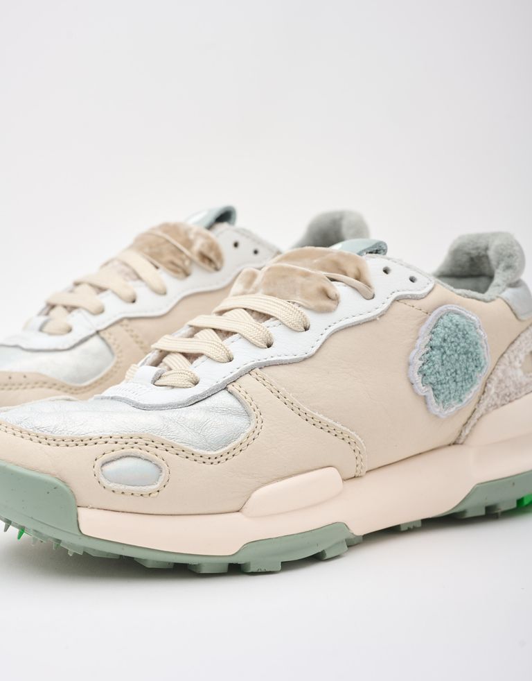 נעלי נשים - Satorisan - סניקרס עור CHACRONA - לבן   כסף1