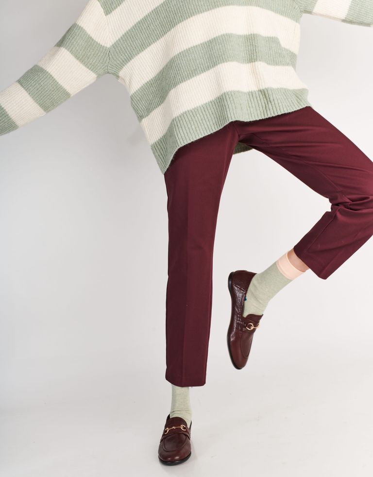 נעלי נשים - Yuko Imanishi - נעלי מוקסינים SACHI - בורדו2