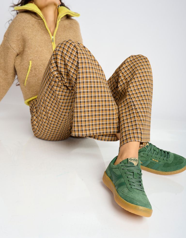 נעלי נשים - Gola - סניקרס זמש HAWK - ירוק1