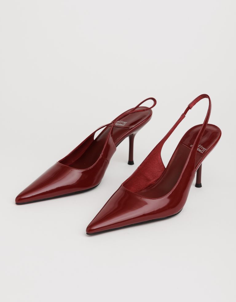 נעלי נשים - Jeffrey Campbell - נעלי סירה עם עקב LOFFICEL - בורדו2
