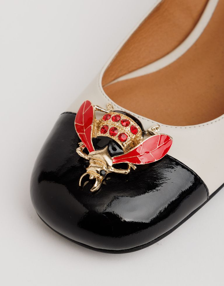 נעלי נשים - Jeffrey Campbell - נעלי בובה JITTERBURG - לבן   שחור2