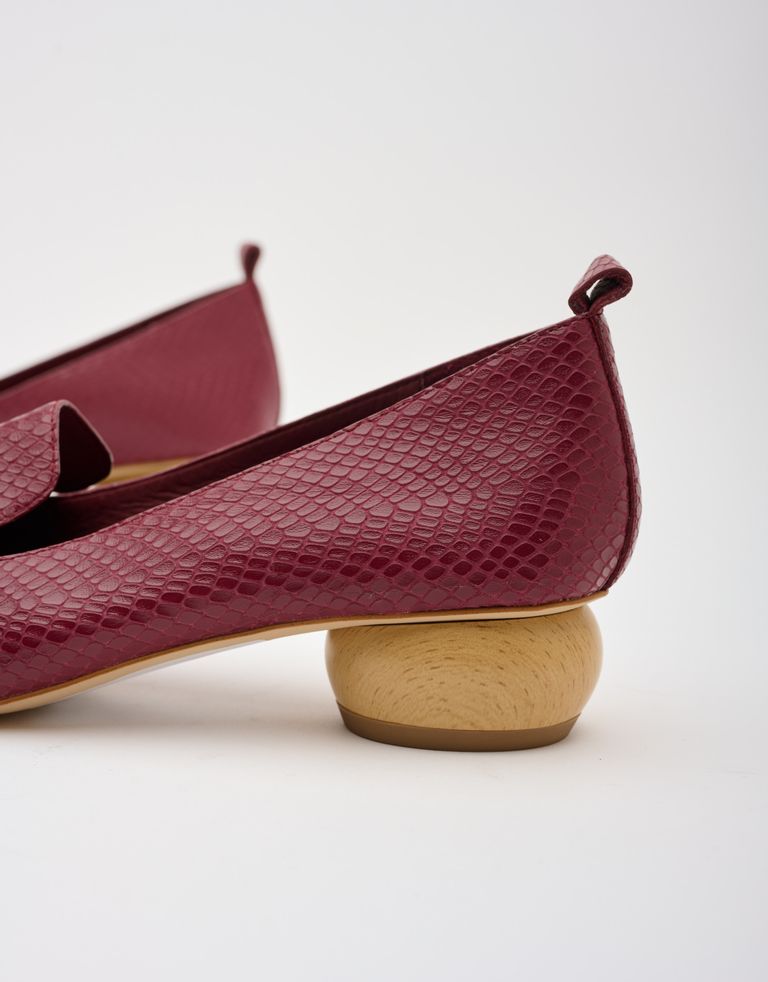 נעלי נשים - Jeffrey Campbell - נעלי סירה VIONA  נחש - בורדו2