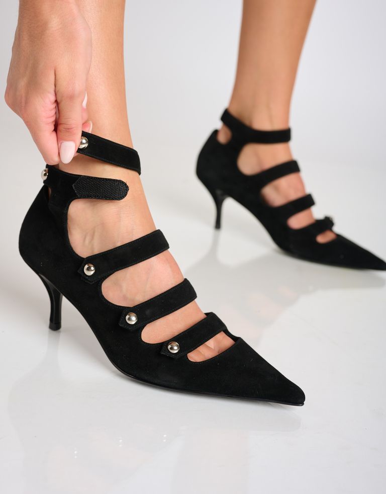 נעלי נשים - Jeffrey Campbell - נעלי עקב מזמש REPORTER - שחור3