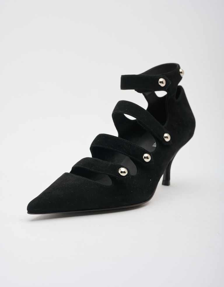 נעלי נשים - Jeffrey Campbell - נעלי עקב מזמש REPORTER - שחור4