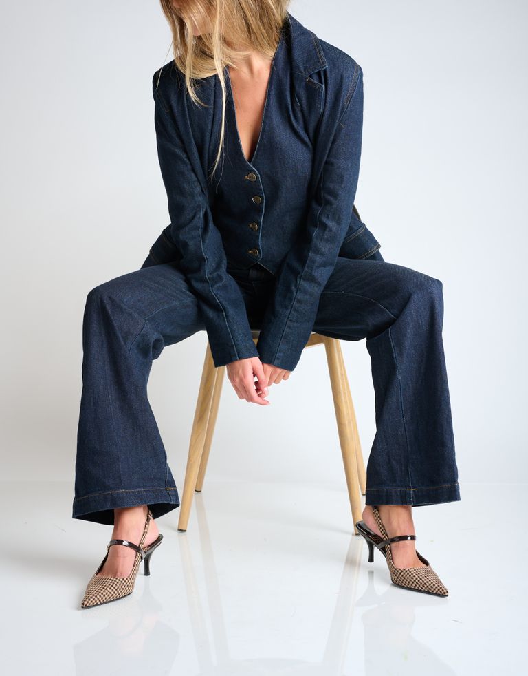 נעלי נשים - Jeffrey Campbell - נעלי סירה מבד TANYA - חום2