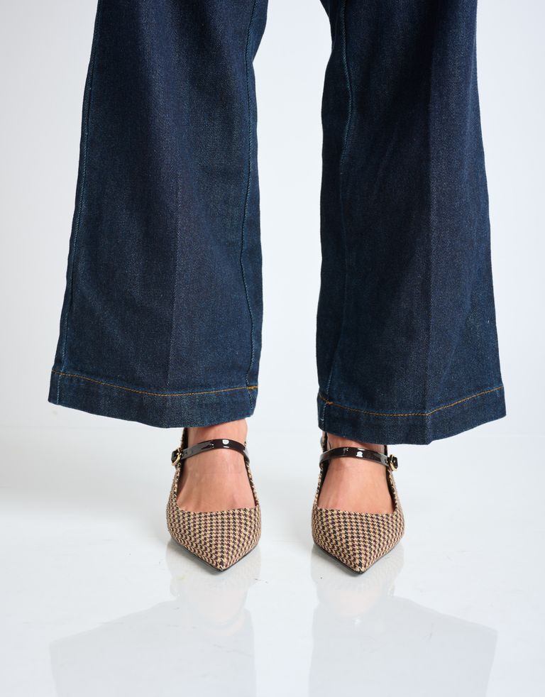 נעלי נשים - Jeffrey Campbell - נעלי סירה מבד TANYA - חום3