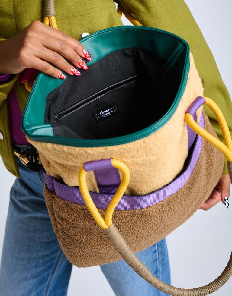 נעלי נשים - Flower Mountain - תיק צד TOTE FM - בז'   חום4