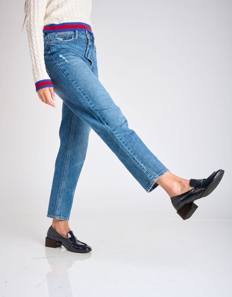 נעלי נשים - Yuko Imanishi - נעלי עור מבריקות RURI - כחול1