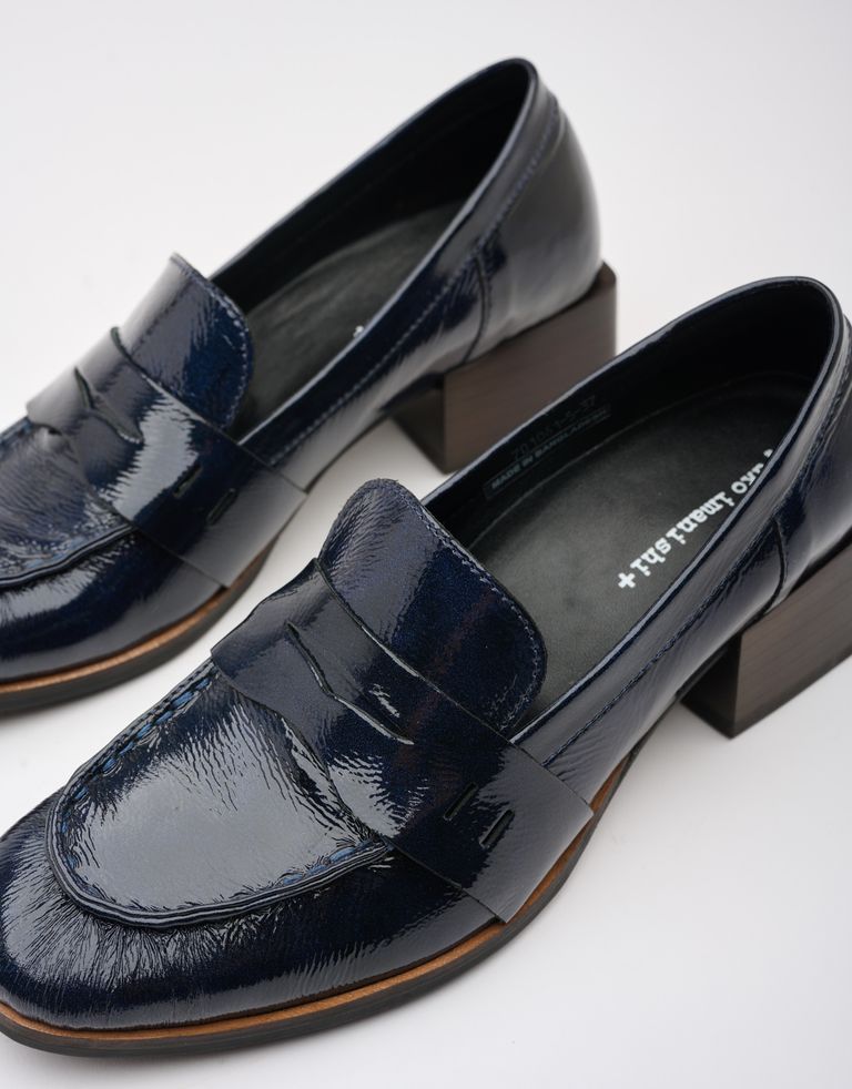 נעלי נשים - Yuko Imanishi - נעלי עור מבריקות RURI - כחול3