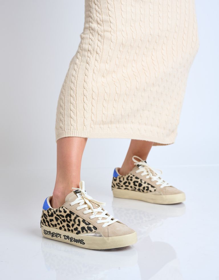 נעלי נשים - Crime London - סניקרס AGNES - בז' מנומר3