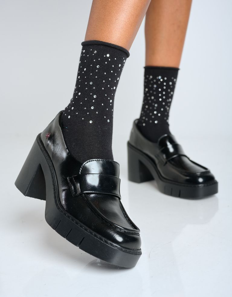 נעלי נשים - Art - מוקסינים עם עקב  BERNA - שחור4