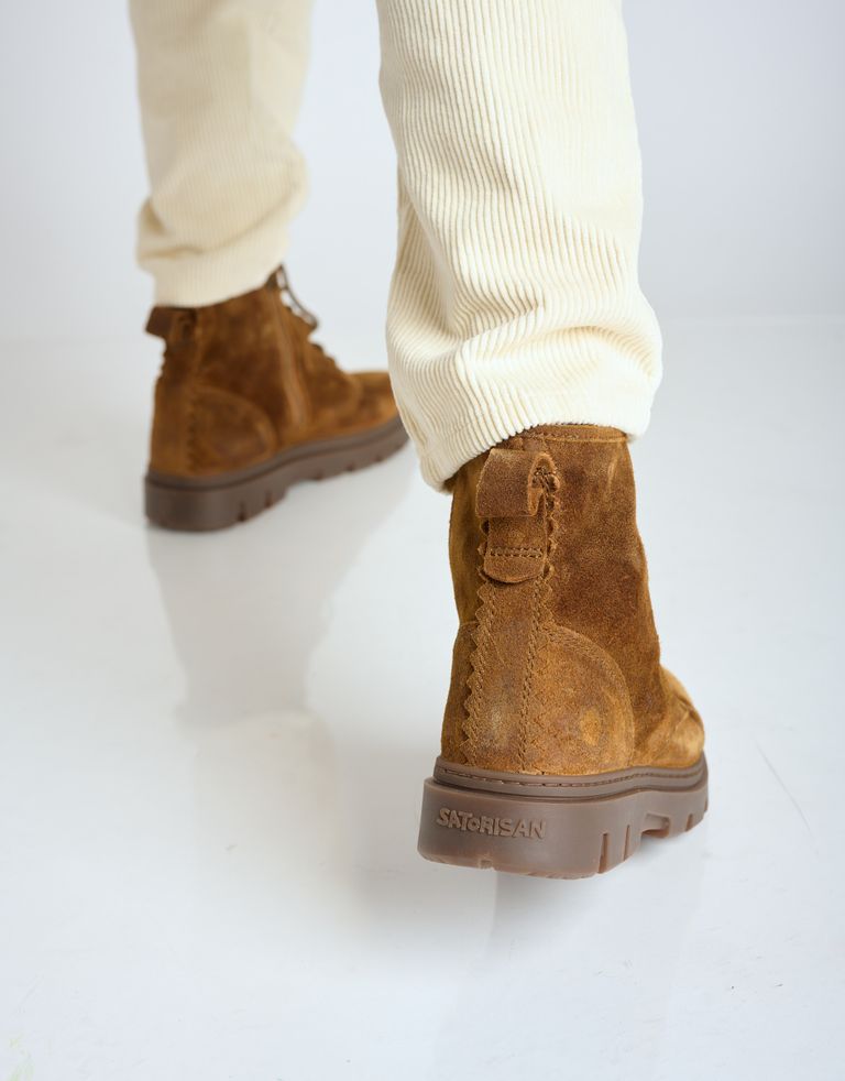 נעלי גברים - Satorisan - מגפונים עם שרוכים UNALOME - קאמל4