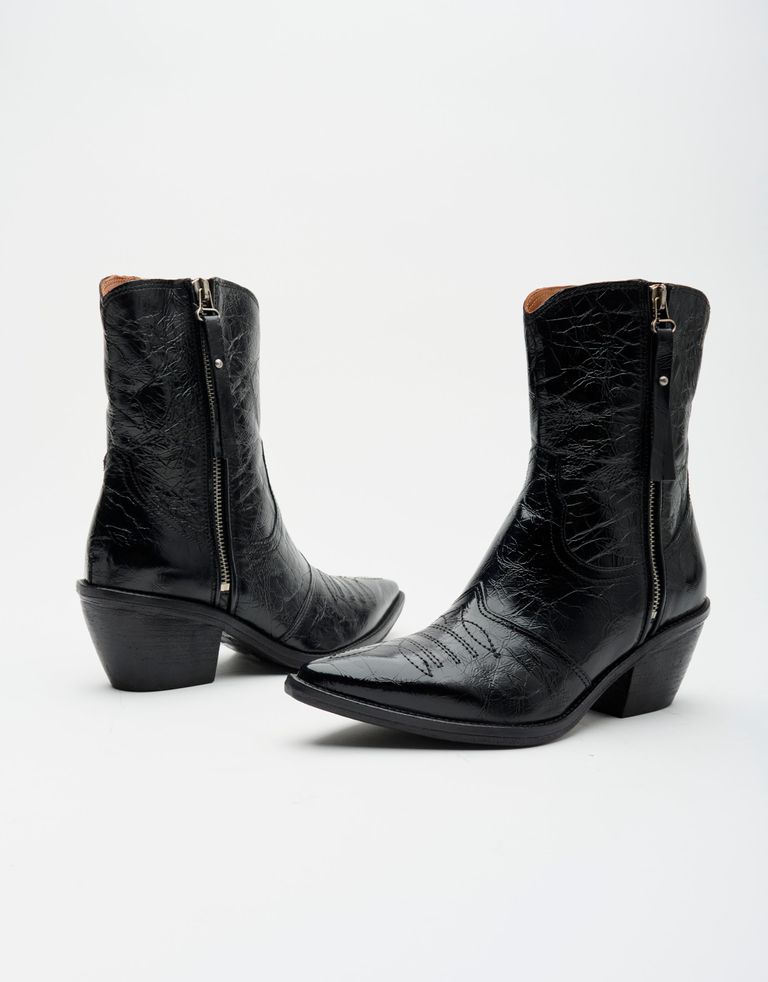 נעלי נשים - A.S. 98 - מגפונים מבריקים COUNTRY - שחור4