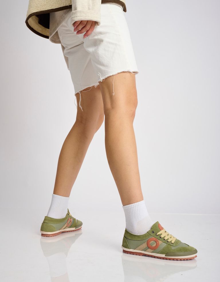 נעלי נשים - Aro - סניקרס נמוכות מעור IDO - זית3