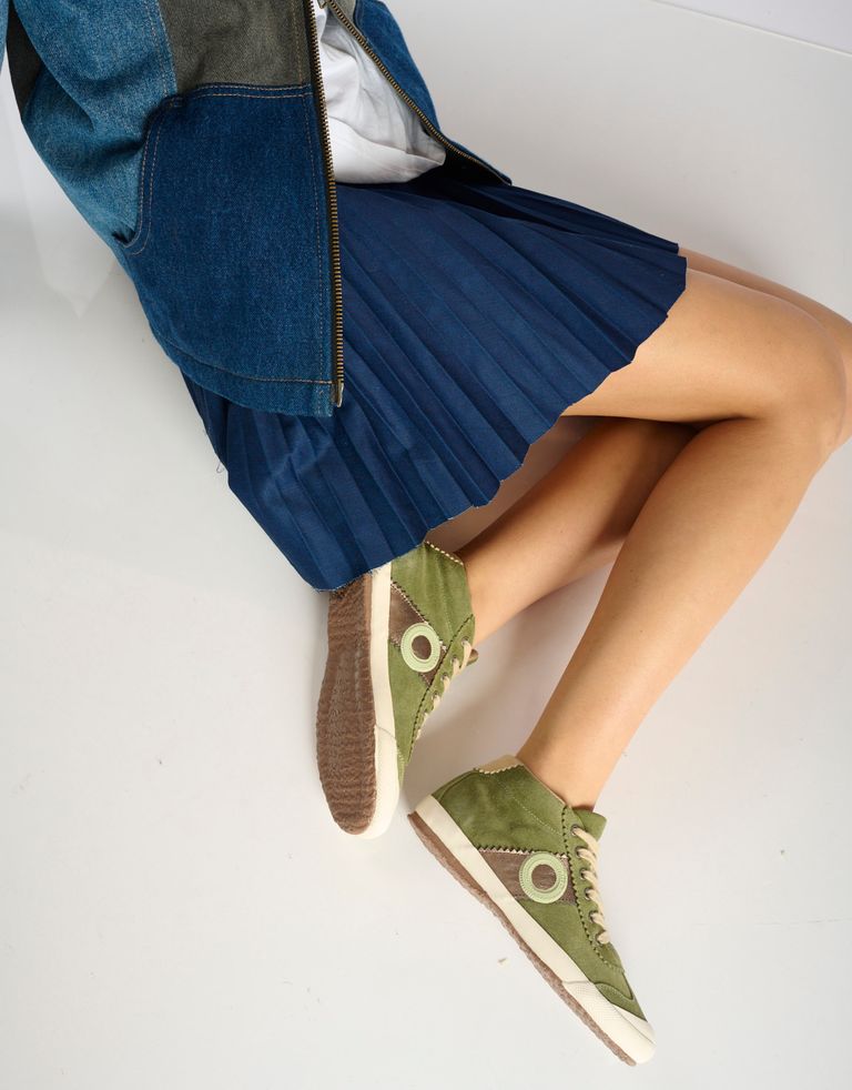 נעלי נשים - Aro - סניקרס זמש גבוהות RAY - זית1