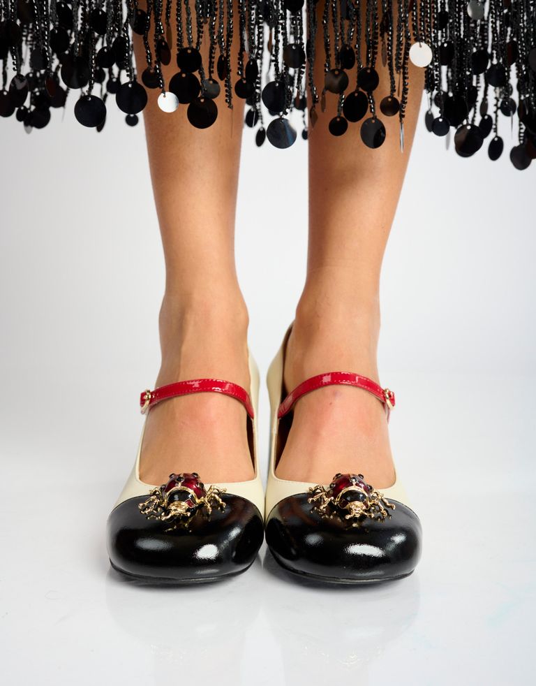 נעלי נשים - Jeffrey Campbell - נעלי בובה BEES KNEES - לבן   שחור1