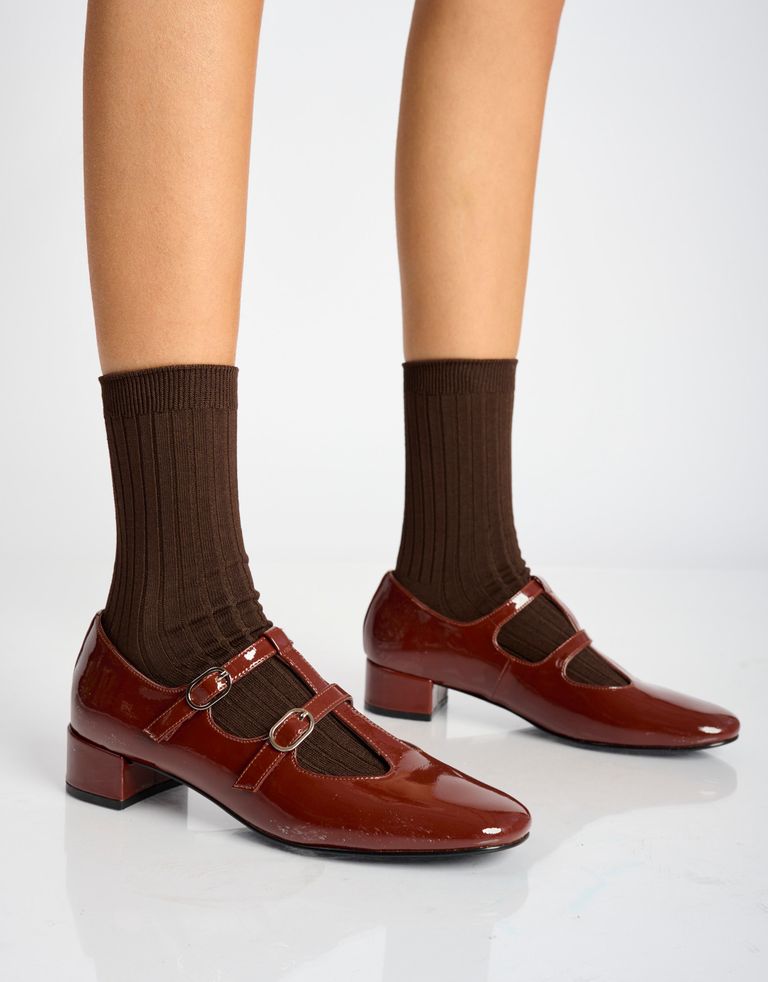 נעלי נשים - Jeffrey Campbell - נעלי בובה לק FILMSTART - בורדו2