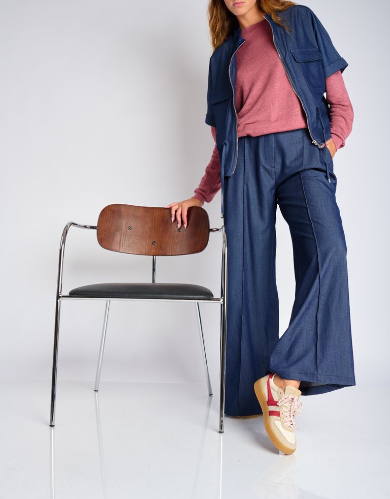 נעלי נשים - Gola - סניקרס בד וזמש HAWK 83 - לבן   אדום3