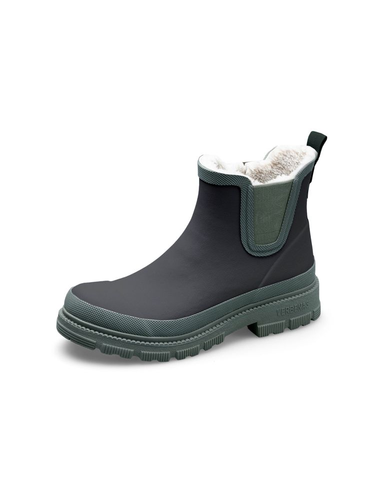 נעלי נשים - Verbenas - מגפוני גומי עם פרווה LUA - שחור ירוק