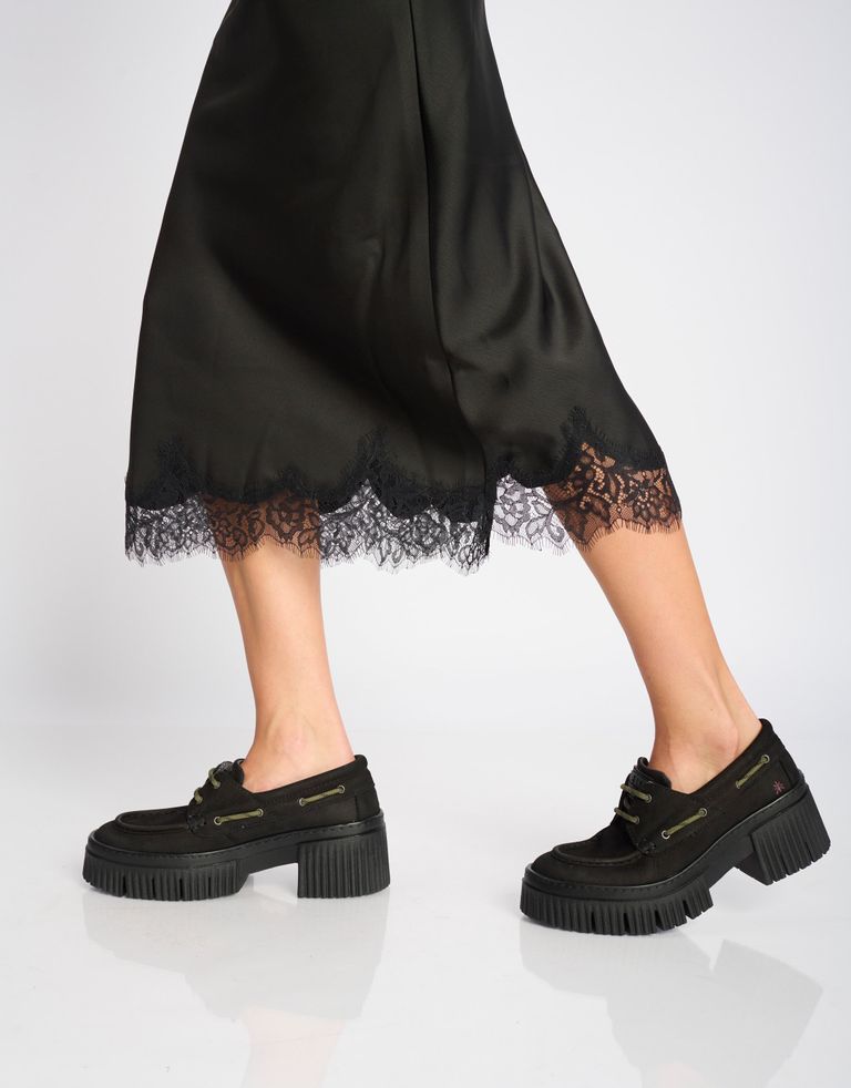 נעלי נשים - Art - נעלי מוקסין עם שרוך YORK - שחור1