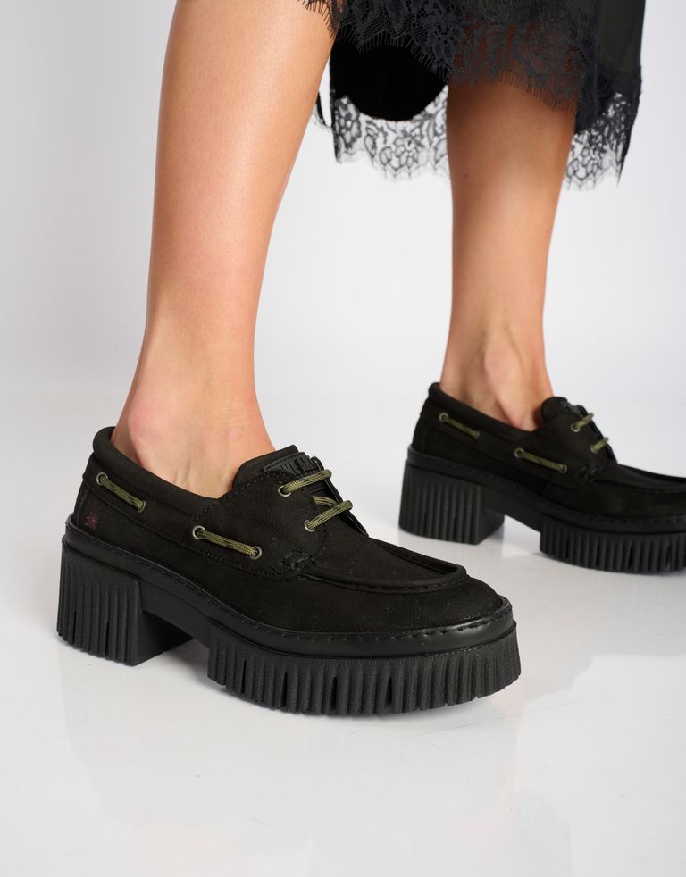 נעלי נשים - Art - נעלי מוקסין עם שרוך YORK - שחור3