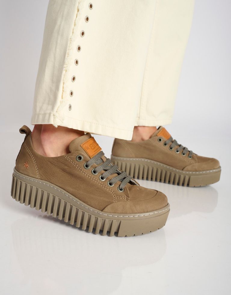 נעלי נשים - Art - נעלי עור שרוכים BRIGHTON - אפור חום3