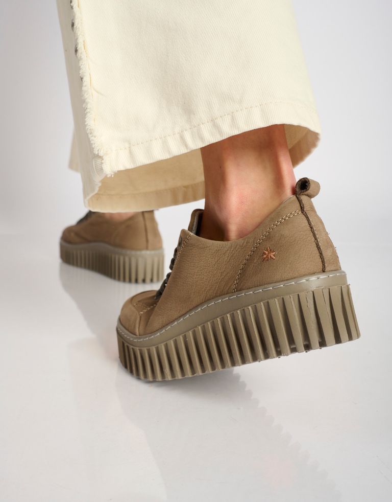 נעלי נשים - Art - נעלי עור שרוכים BRIGHTON - אפור חום4