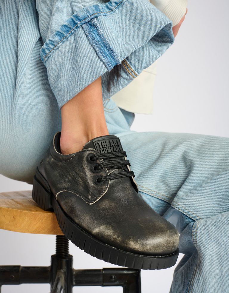 נעלי נשים - Art - נעליים עם שרוכים OXFORD - שחור מיוחד4