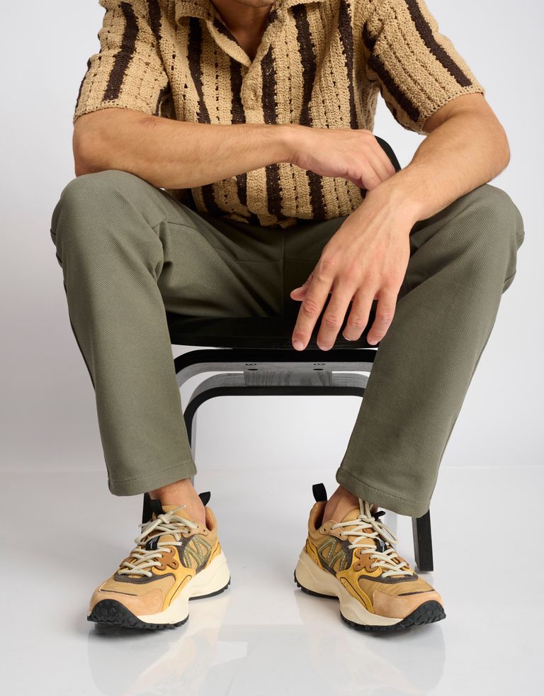 נעלי גברים - Flower Mountain - סניקרס זמש ובד SOLIN - חום   כתום1