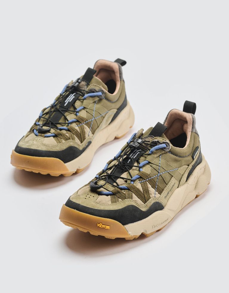 נעלי גברים - Flower Mountain - סניקרס זמש ובד IWANO - חאקי2