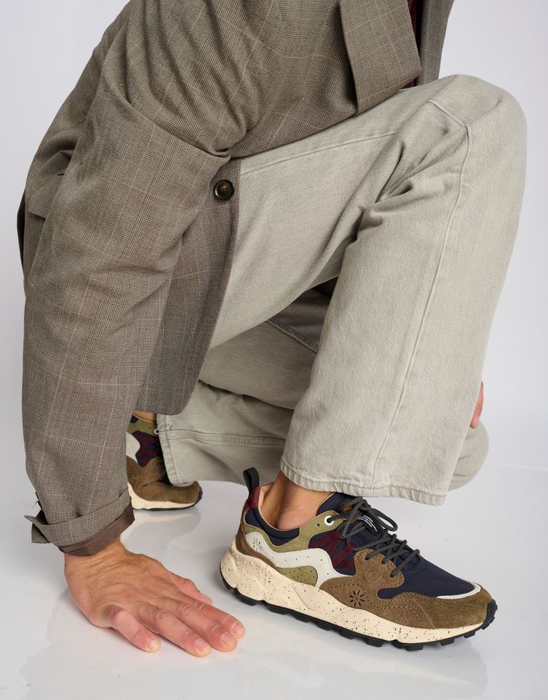 נעלי גברים - Flower Mountain - סניקרס צבעוניות YAMANO - כחול   חום1