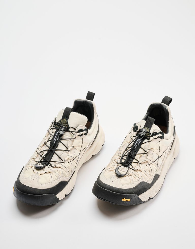 נעלי גברים - Flower Mountain - סניקרס זמש ובד IWANO - לבן   שחור2