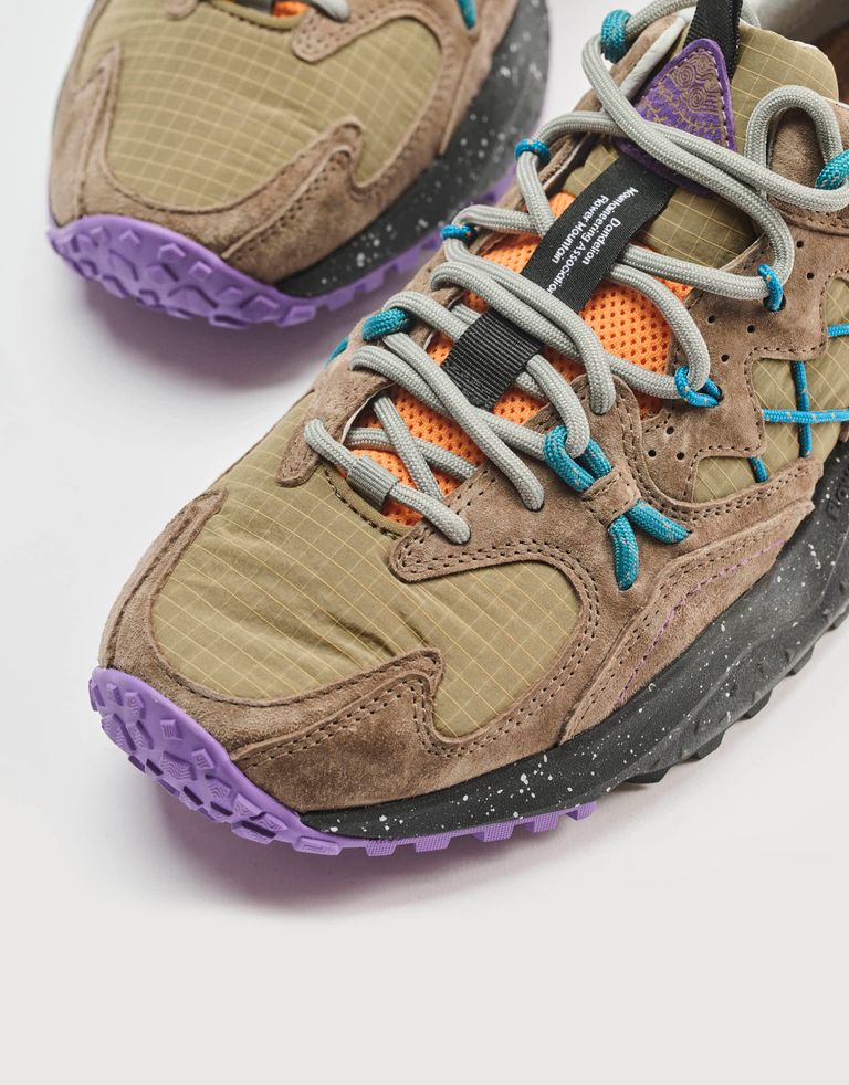 נעלי גברים - Flower Mountain - סניקרס זמש ובד YMABUSHI - זית3