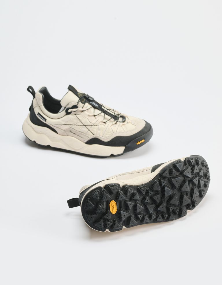 נעלי גברים - Flower Mountain - סניקרס זמש ובד IWANO - לבן   שחור4