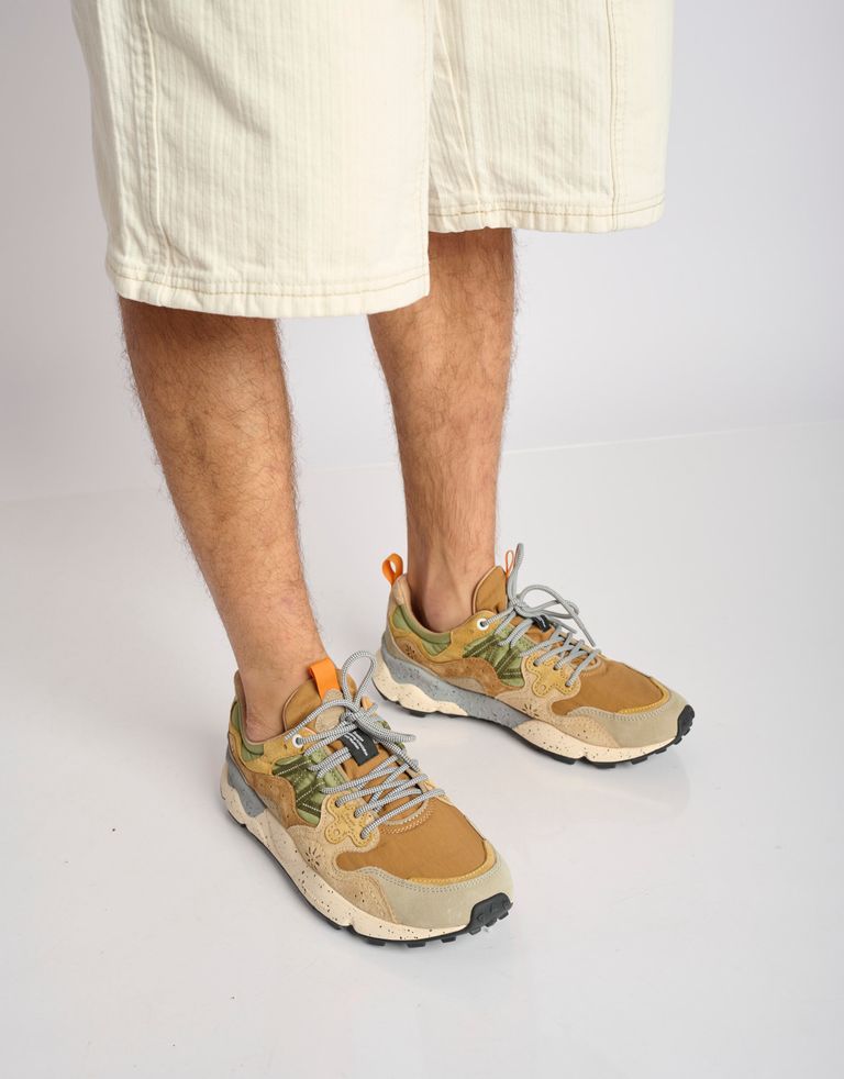 נעלי גברים - Flower Mountain - סניקרס צבעוניות YAMANO - חום   ירוק3
