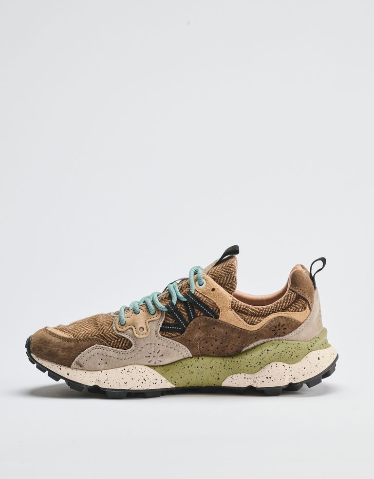 נעלי גברים - Flower Mountain - סניקרס עור וצמר YAMANO - חום4