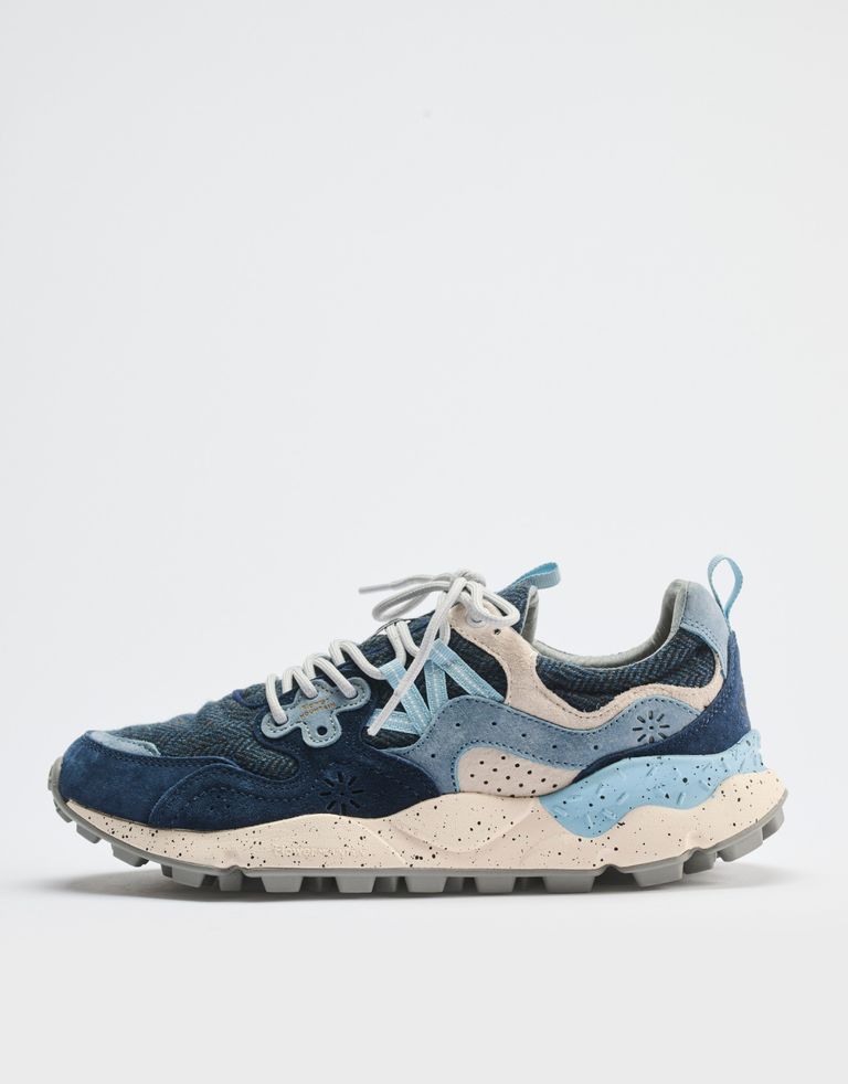 נעלי גברים - Flower Mountain - סניקרס עור וצמר YAMANO - כחול4