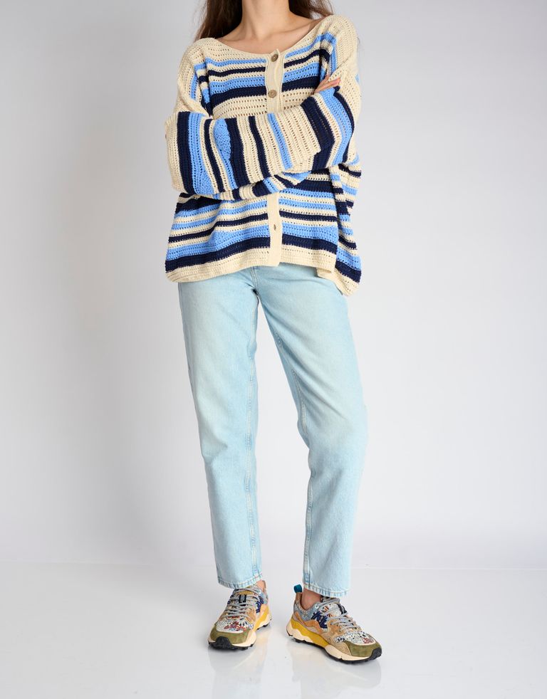 נעלי נשים - Flower Mountain - סניקרס פרחוניות YAMANO - ירוק   כחול2