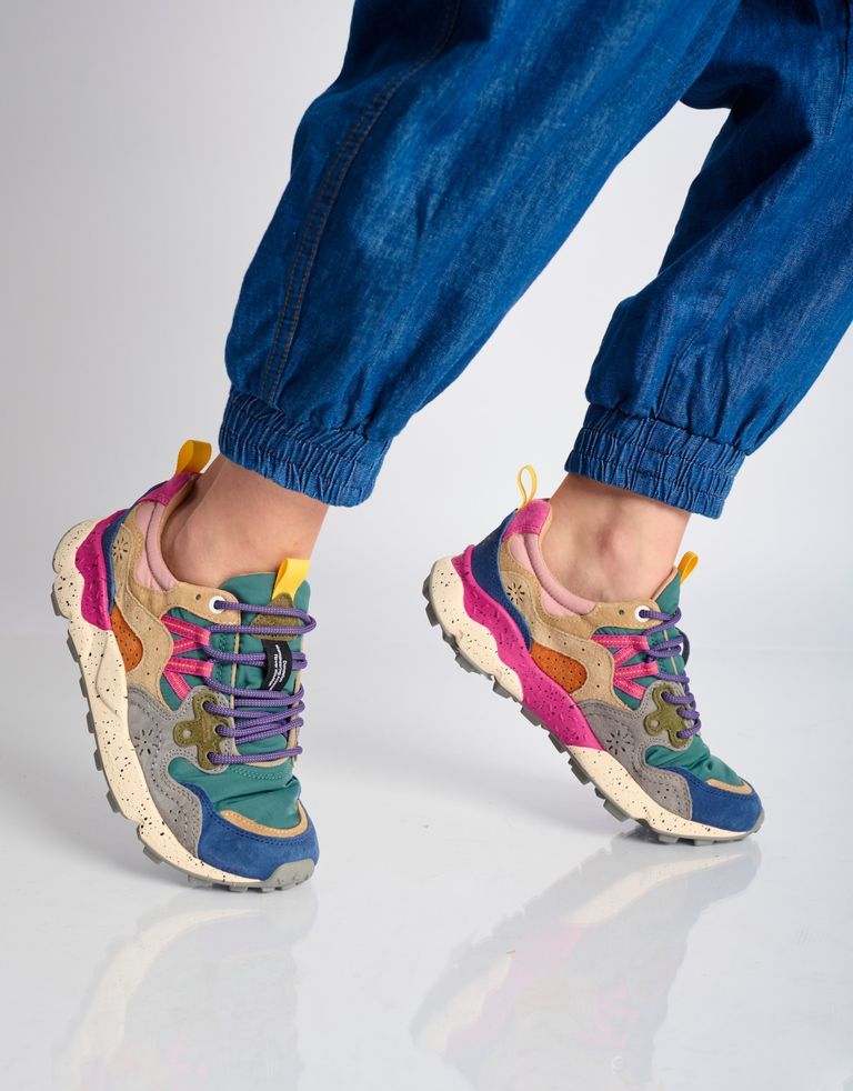 נעלי נשים - Flower Mountain - סניקרס YAMANO 3 - כחול   ירוק1