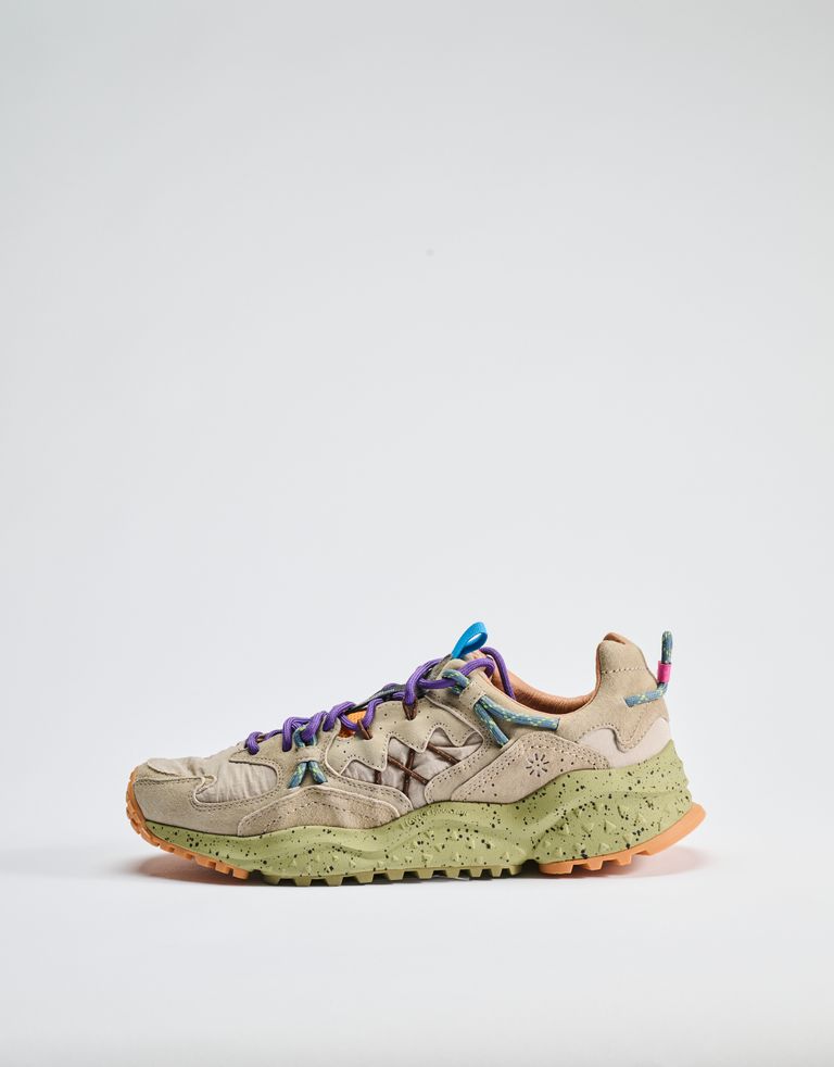 נעלי נשים - Flower Mountain - סניקרס זמש ובד YMABUSHI - אפור חום2