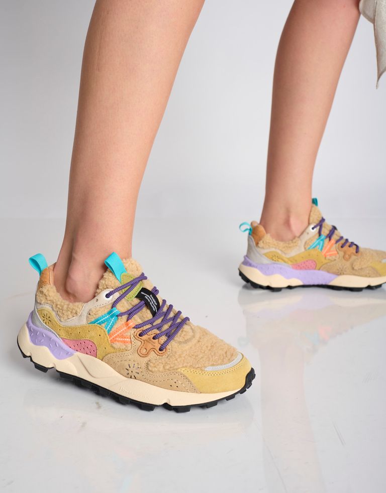 נעלי נשים - Flower Mountain - סניקרס YAMANO 3 טדי - בז'4