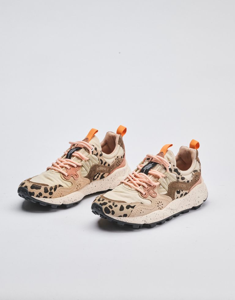 נעלי נשים - Flower Mountain - סניקרס מנומרות YAMANO - בז'   חום2