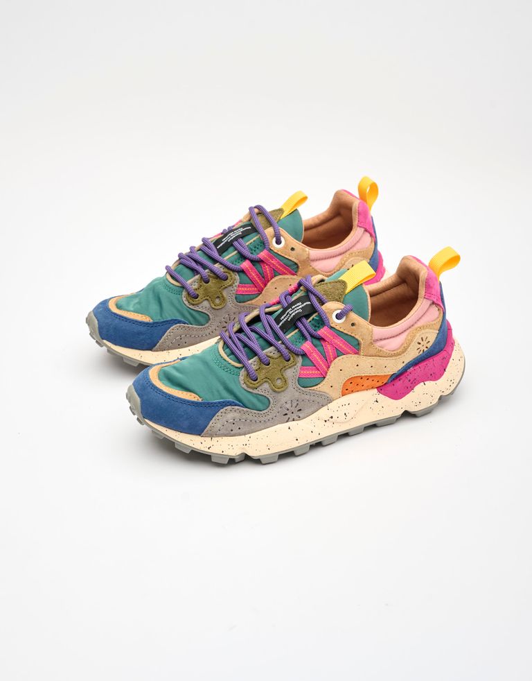 נעלי נשים - Flower Mountain - סניקרס YAMANO 3 - כחול   ירוק2