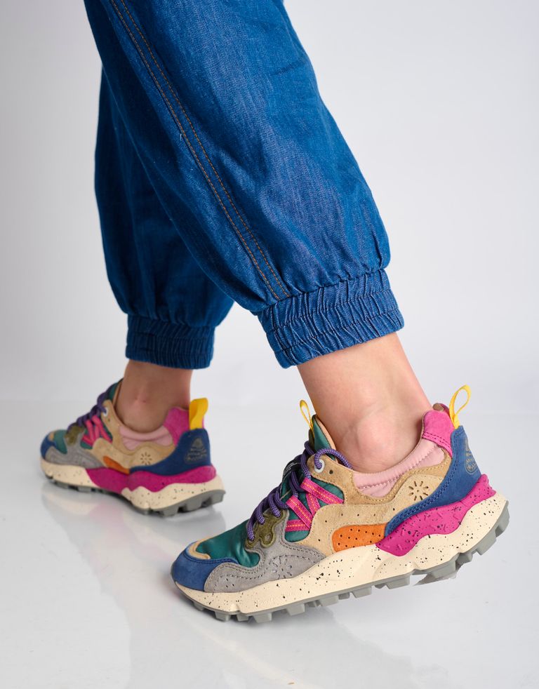 נעלי נשים - Flower Mountain - סניקרס YAMANO 3 - כחול   ירוק4