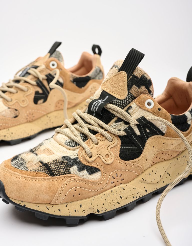 נעלי נשים - Flower Mountain - סניקרס עור וצמר YAMANO - חום2