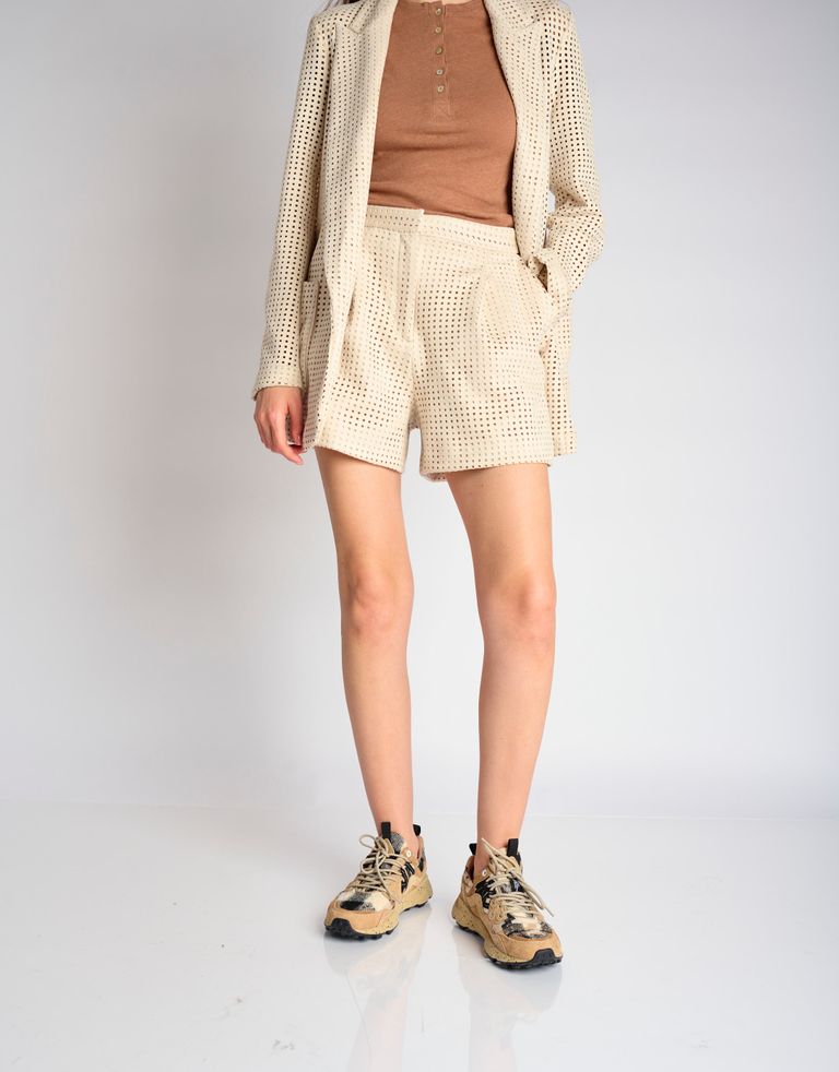 נעלי נשים - Flower Mountain - סניקרס עור וצמר YAMANO - חום4