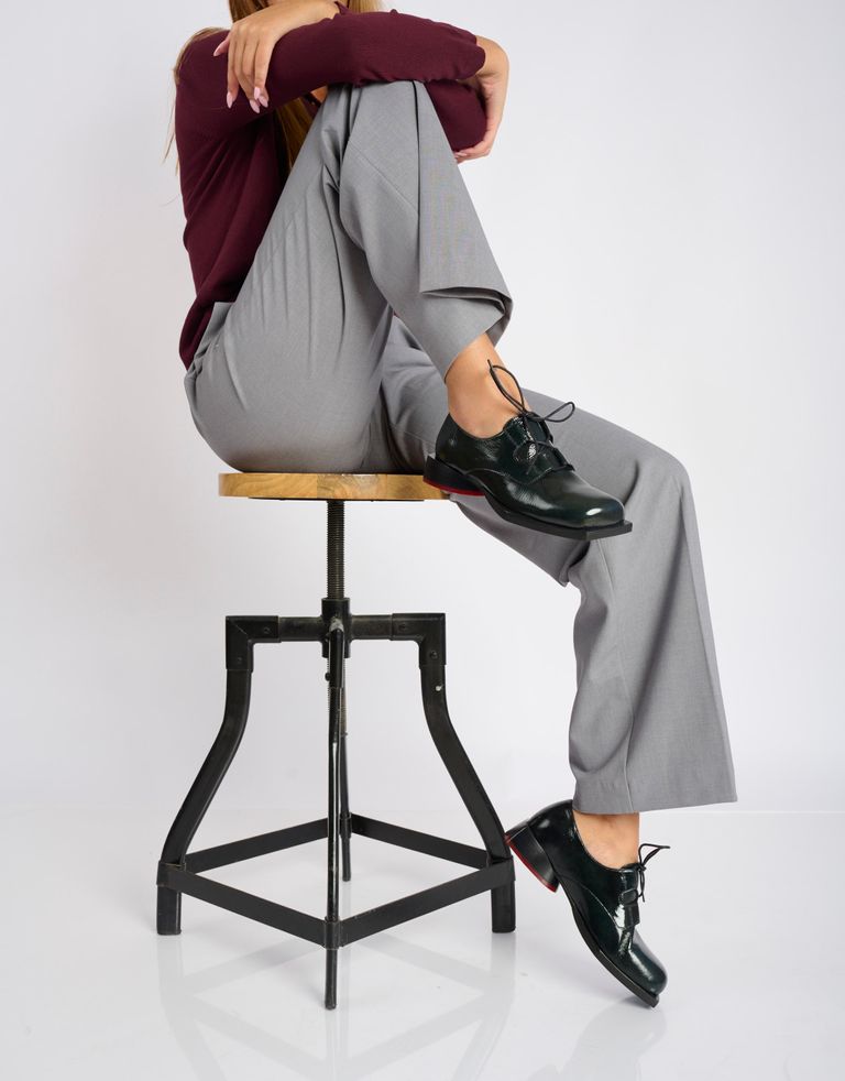 נעלי נשים - Yuko Imanishi - נעלי עור מבריקות COCO - ירוק2