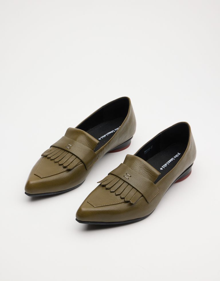 נעלי נשים - Yuko Imanishi - נעלי סירה שטוחות COTONA - זית2