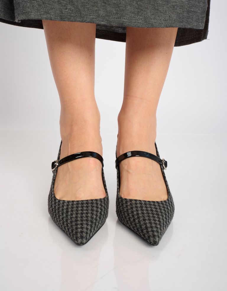 נעלי נשים - Jeffrey Campbell - נעלי סירה מבד TANYA - אפור   שחור4