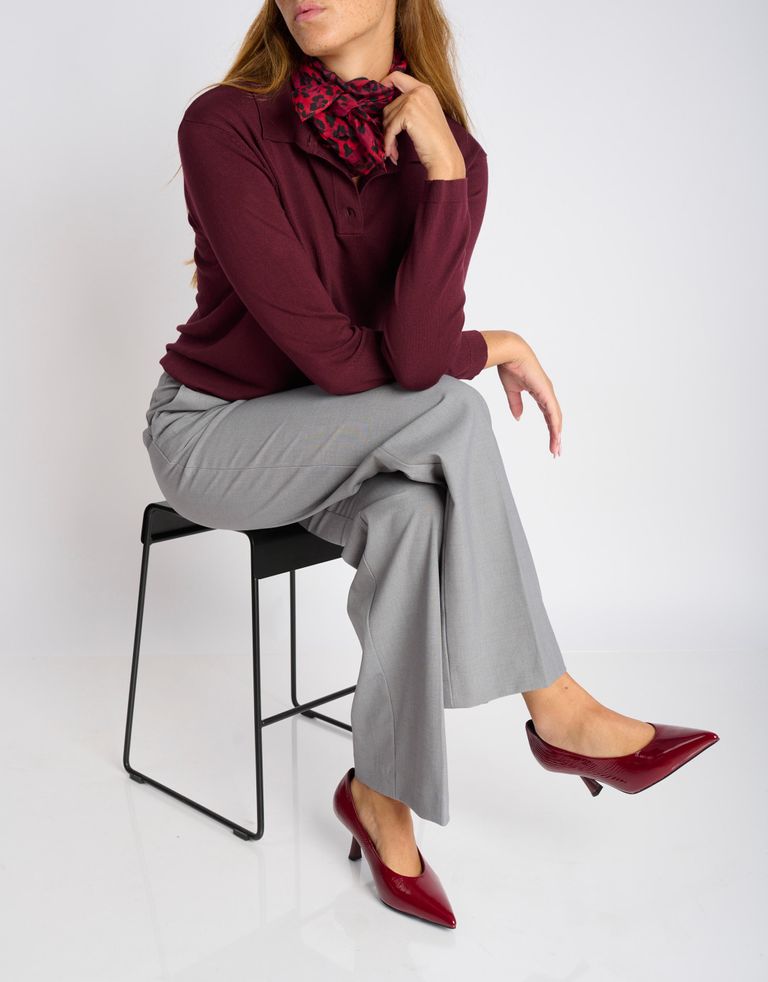 נעלי נשים -  - נעלי סירה עקב גבוה TIARE - בורדו2